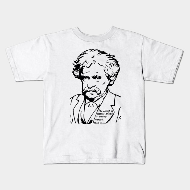 Mark Twain Getting Ahead Kids T-Shirt by Mandra